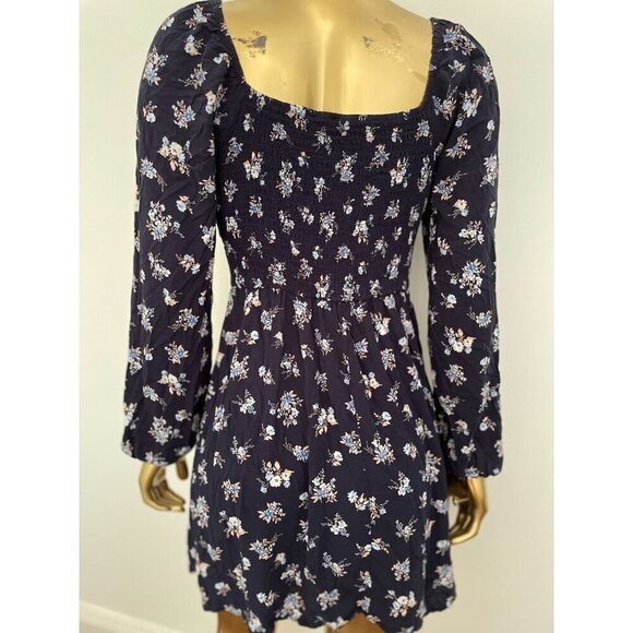 As U Wish Floral Print Long Sleeve Dainty Mini Dress Built-In Bra L Boho Style N - Picture 2 of 12